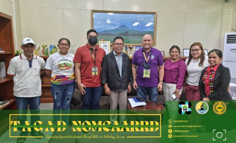 NOMCAARRD pays courtesy visit to Central Mindanao University’s new OIC-President and at the same time the Interim RRDCC Chair of the consortium, Dr. Freddie T. Bernal.